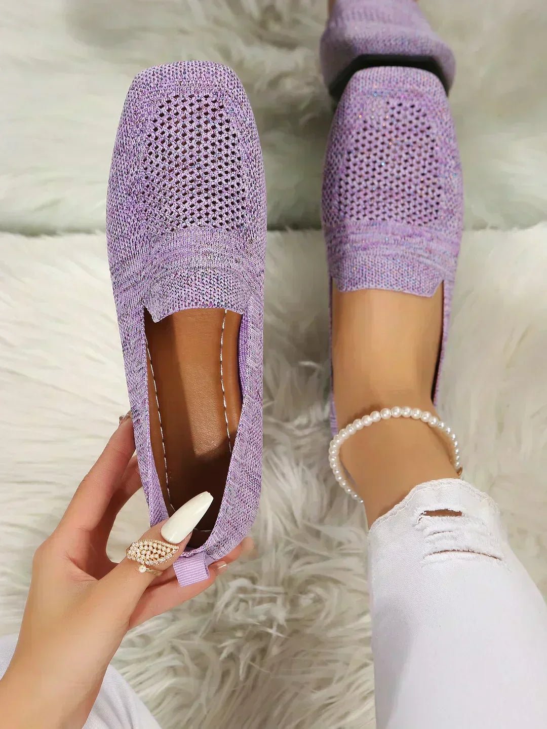 Lisa - Stylish Knit Slip-On Flats for Everyday Wear