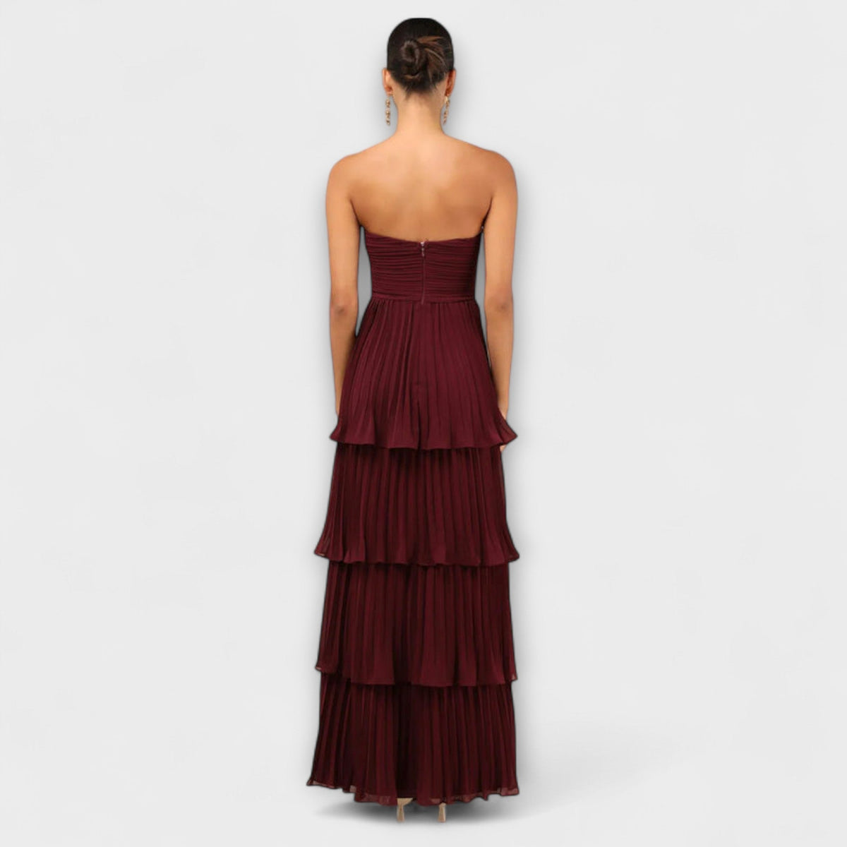 Lorena - Chic Strapless Layered Maxi Dress for Special Occasions