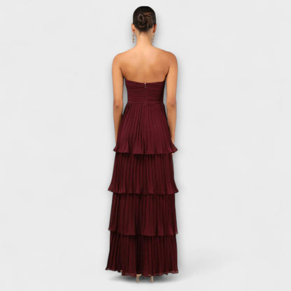 Lorena - Chic Strapless Layered Maxi Dress for Special Occasions