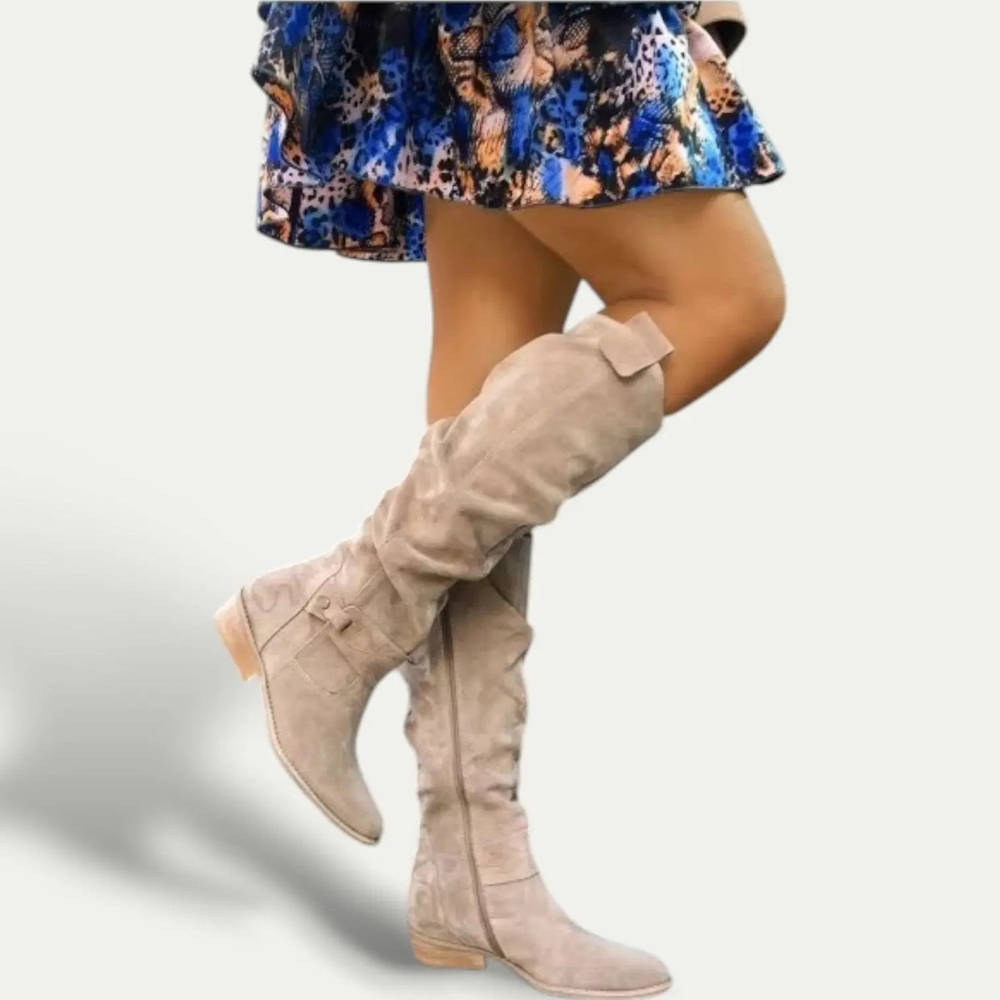 Low-Heel Suede Cowboy Boots for Women – Stylish & Comfortable 0