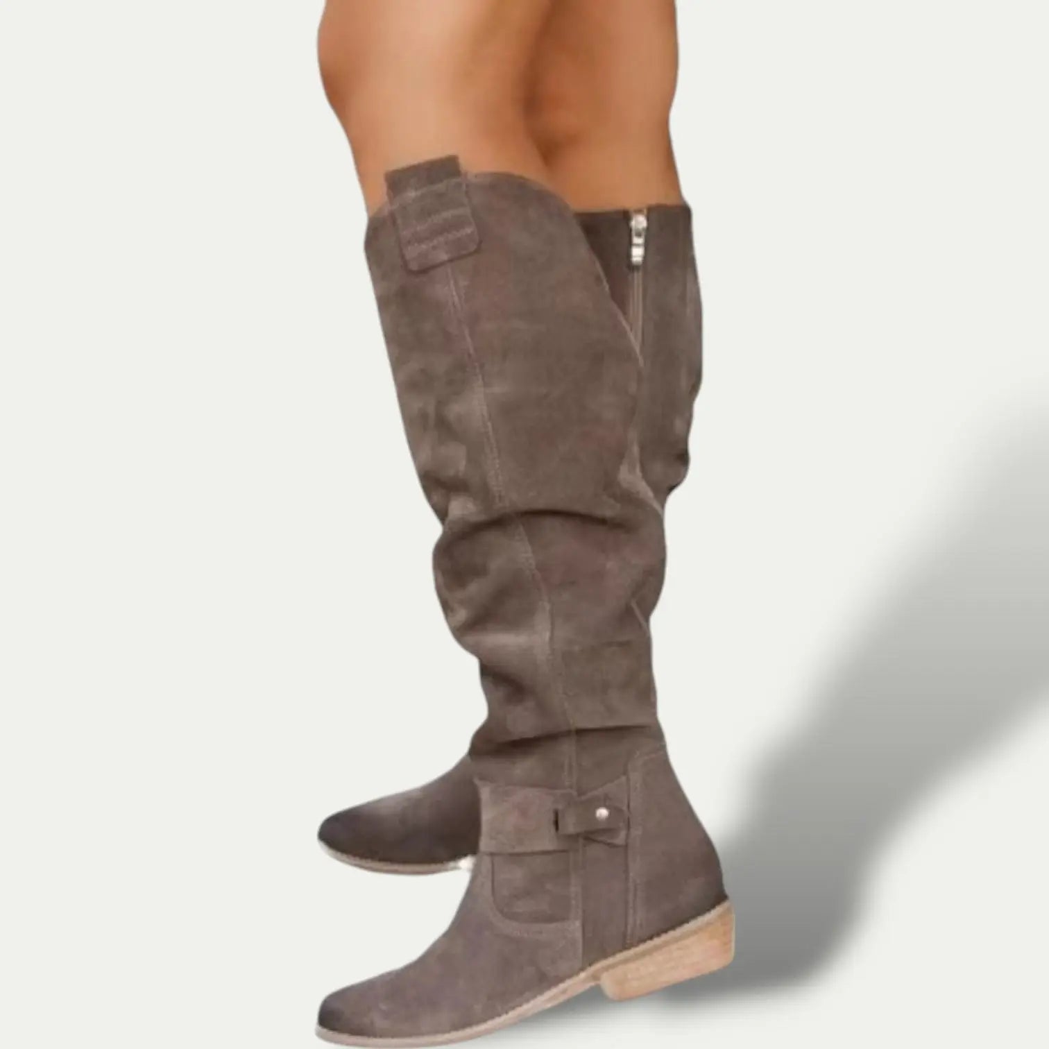 Low-Heel Suede Cowboy Boots for Women – Stylish & Comfortable 2