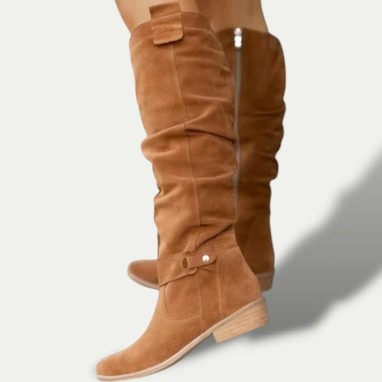 Low-Heel Suede Cowboy Boots for Women – Stylish & Comfortable 3