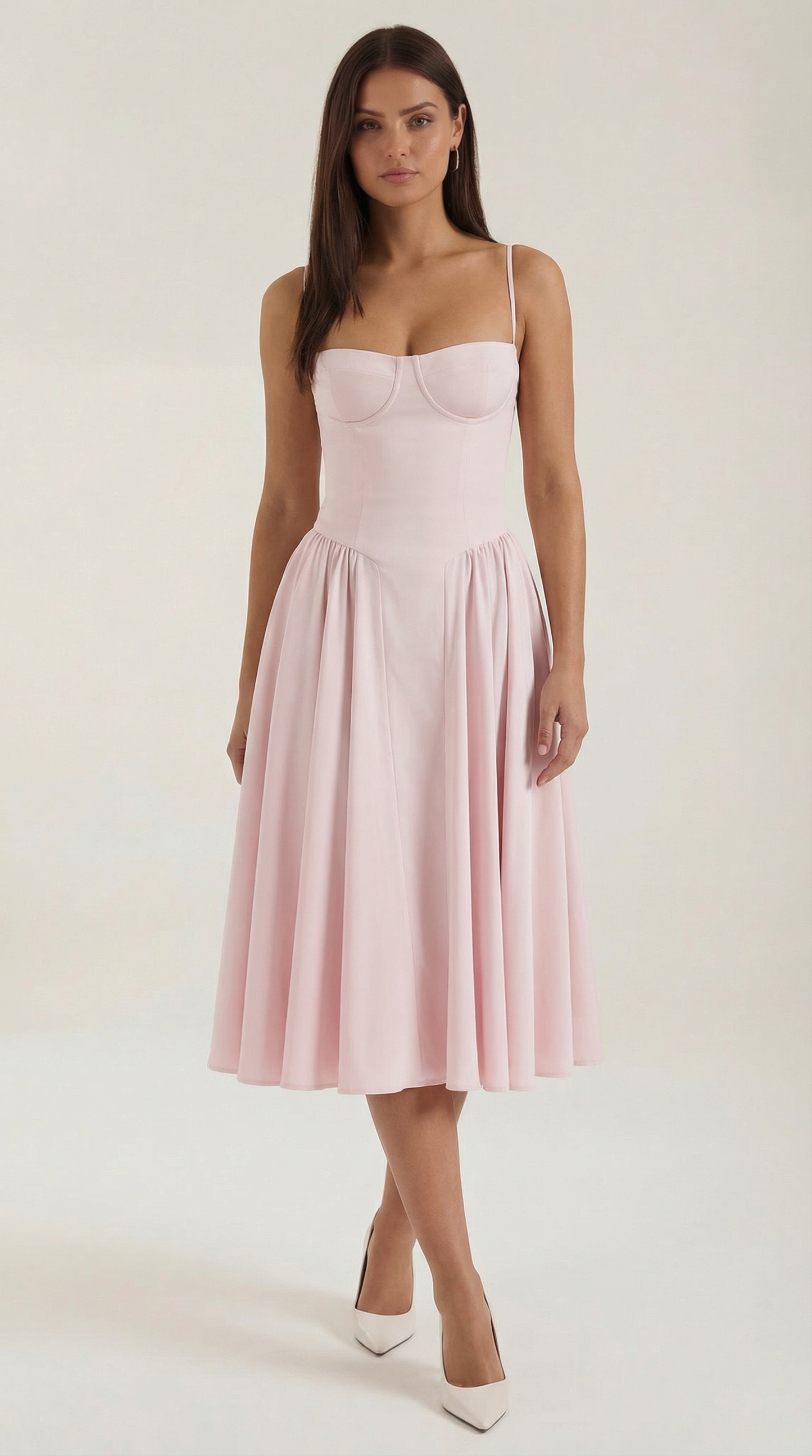 Luna Fashion House | Women’s Floral Corset Midi Dress – Sweetheart Neck Summer Dress 12