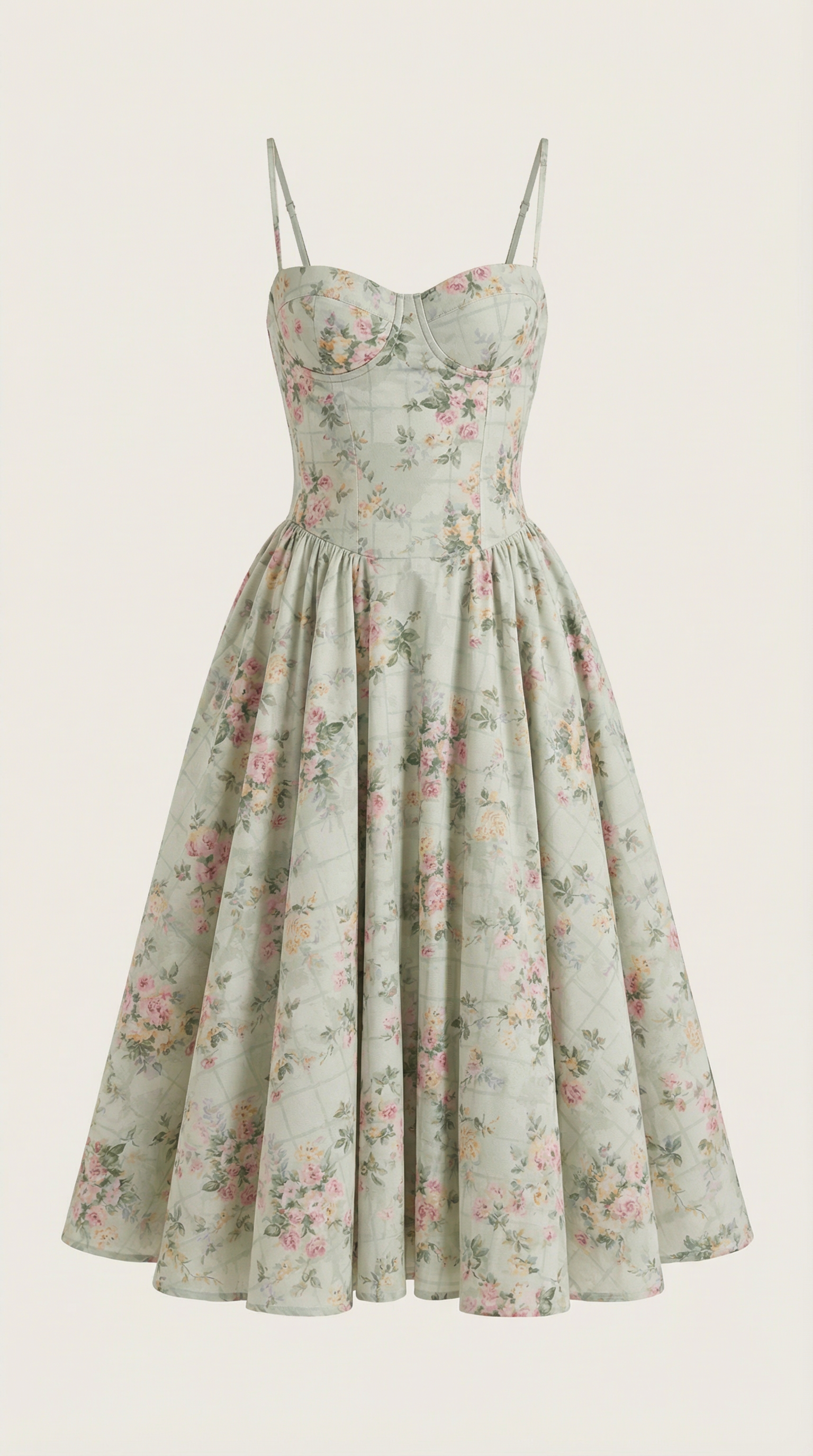 Luna Fashion House | Women’s Floral Corset Midi Dress – Sweetheart Neck Summer Dress 5