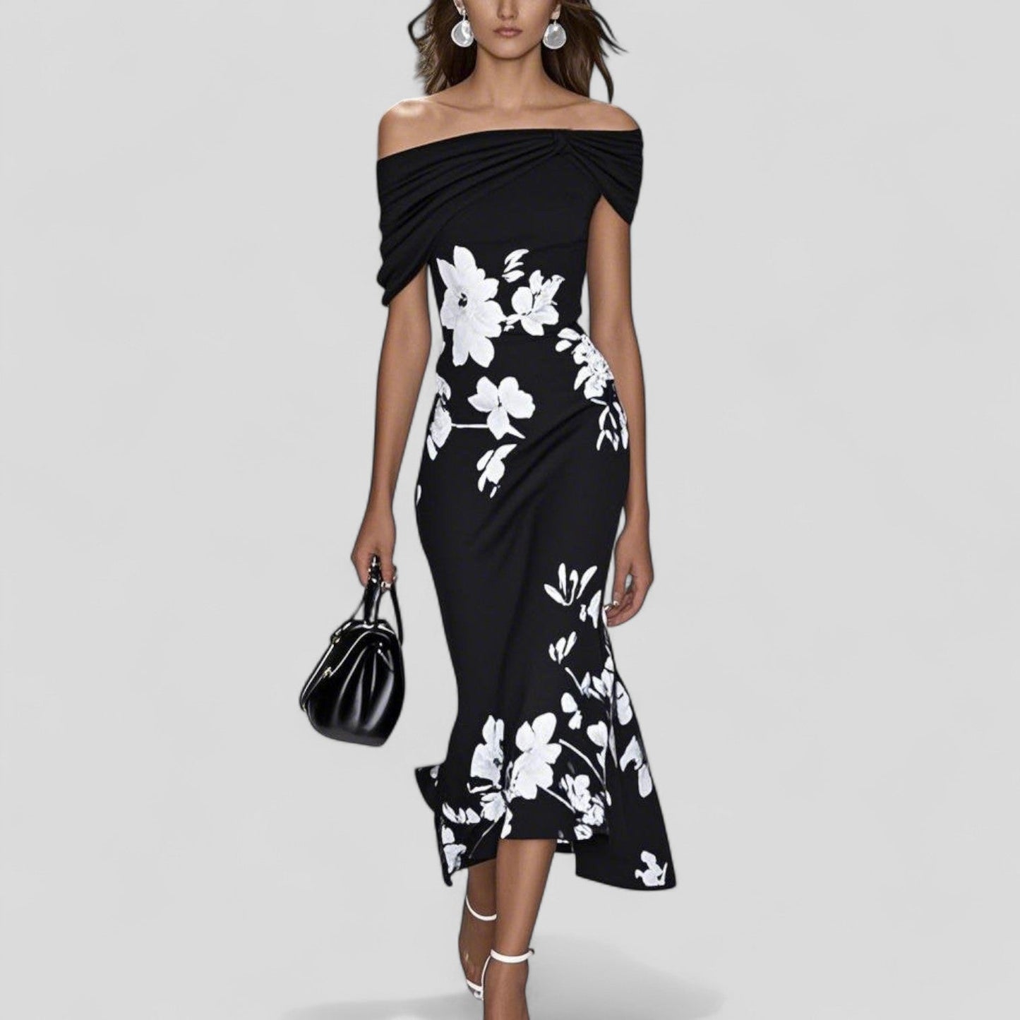 Luna Fashion House | Women’s Midi Dress Floral Elegant Summer Event Dress 2