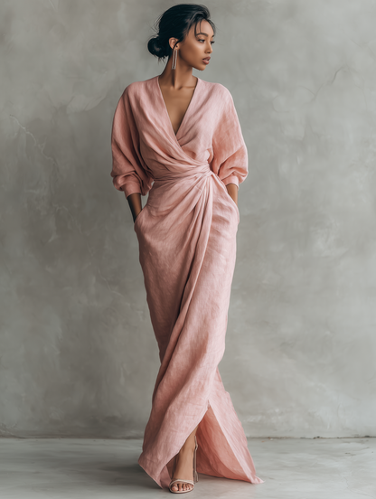Luna Fashion House | Women's V Neck Maxi Dress Summer Holiday 4