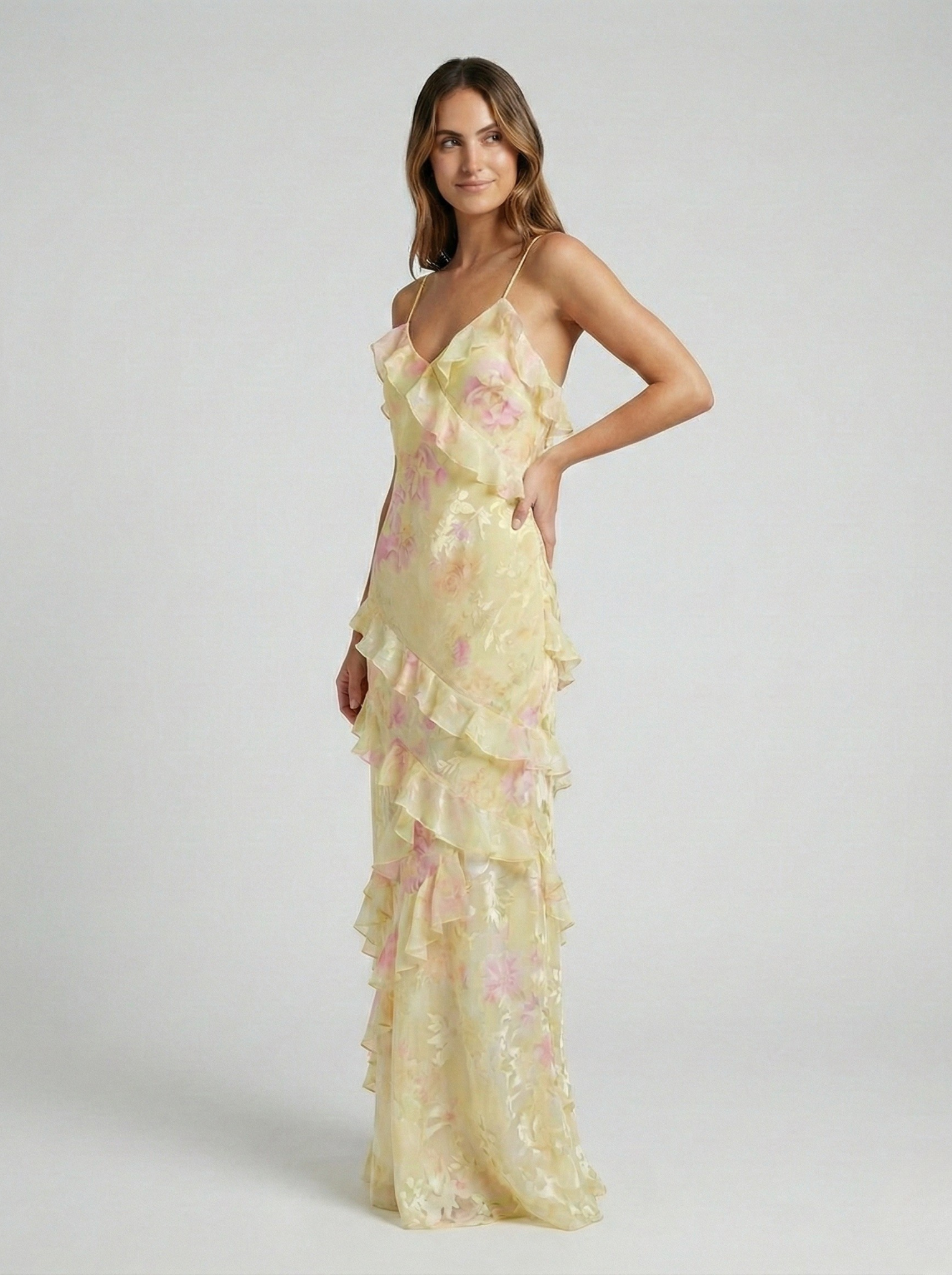 Women's Ruffle Maxi Dress | Floral Print & Romantic Tiered Design