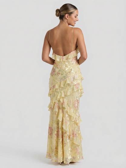 Women's Ruffle Maxi Dress | Floral Print & Romantic Tiered Design
