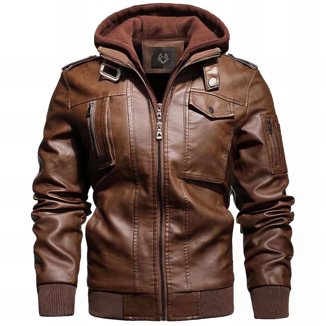Men's Bomber Jacket | Removable Hood & Multi-Pocket Design 2