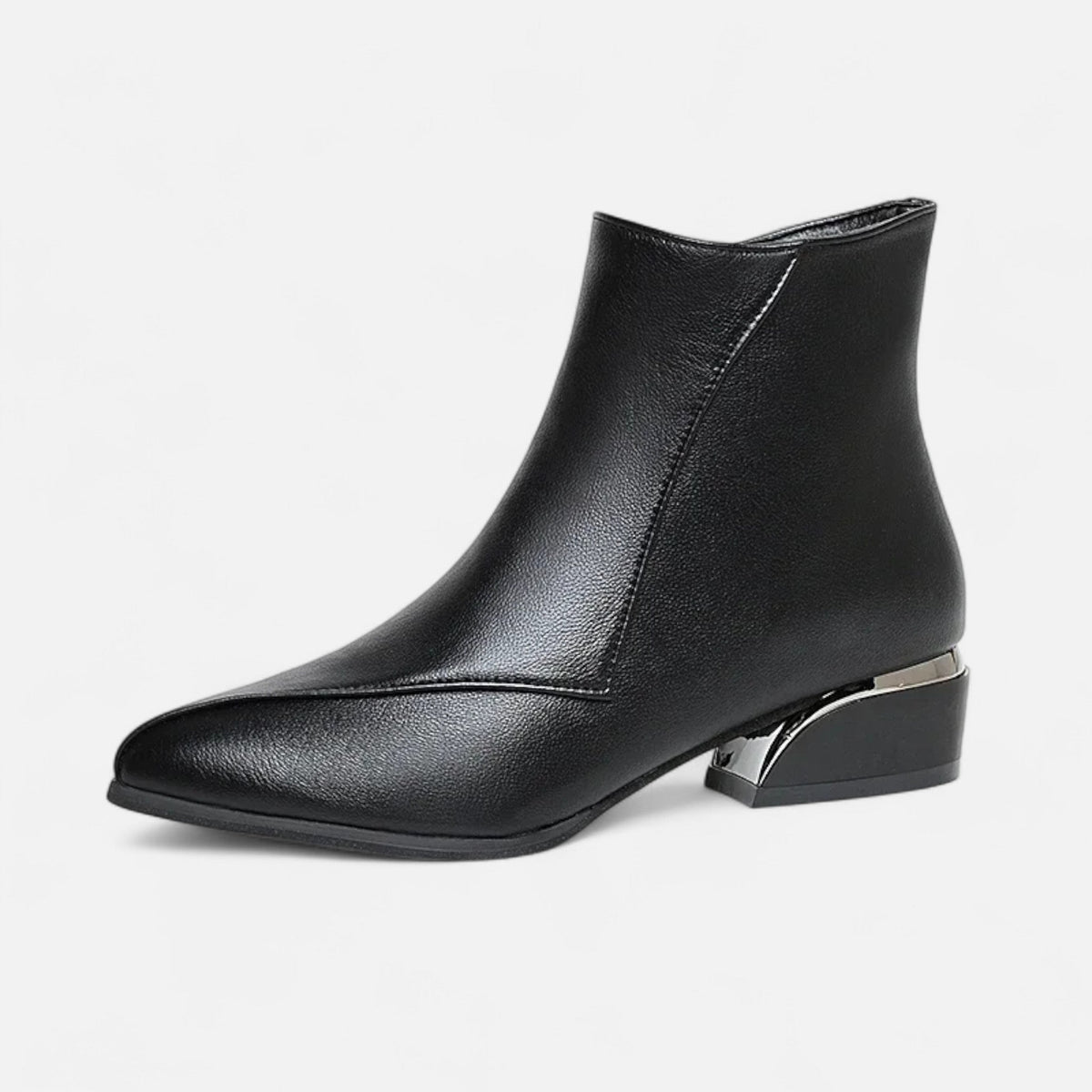 Women's Pointed Toe Ankle Boots Side Zip Cushioned Insole 1