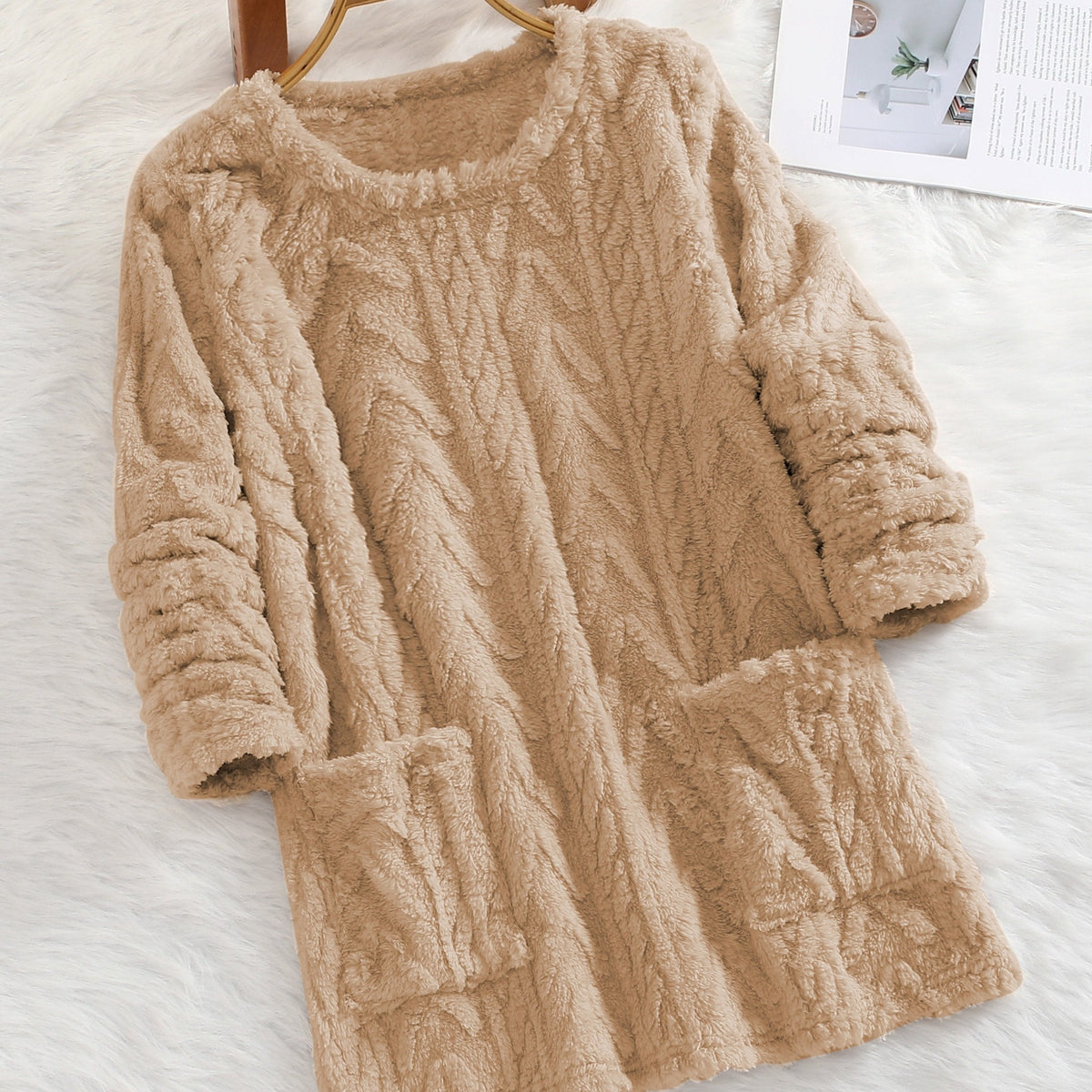 Women's Knit Sweater | Loose Fit & Pockets 14
