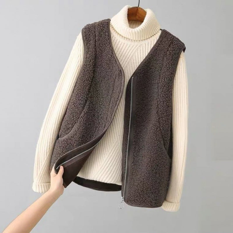 Men's V Neck Vest Warm Pockets Smooth Lining Gilet 5