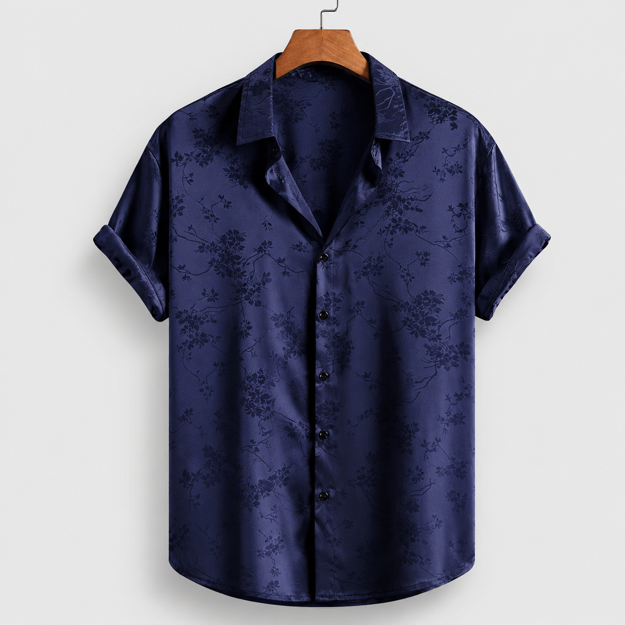 Men's Polo Shirt | Floral Satin Print