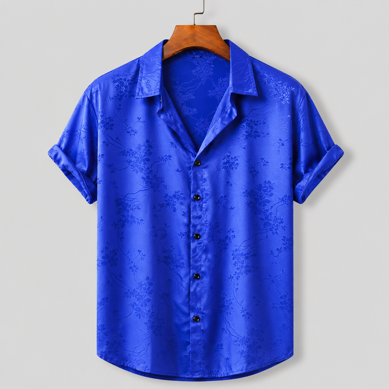 Men's Polo Shirt | Floral Satin Print