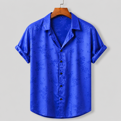 Men's Polo Shirt | Floral Satin Print
