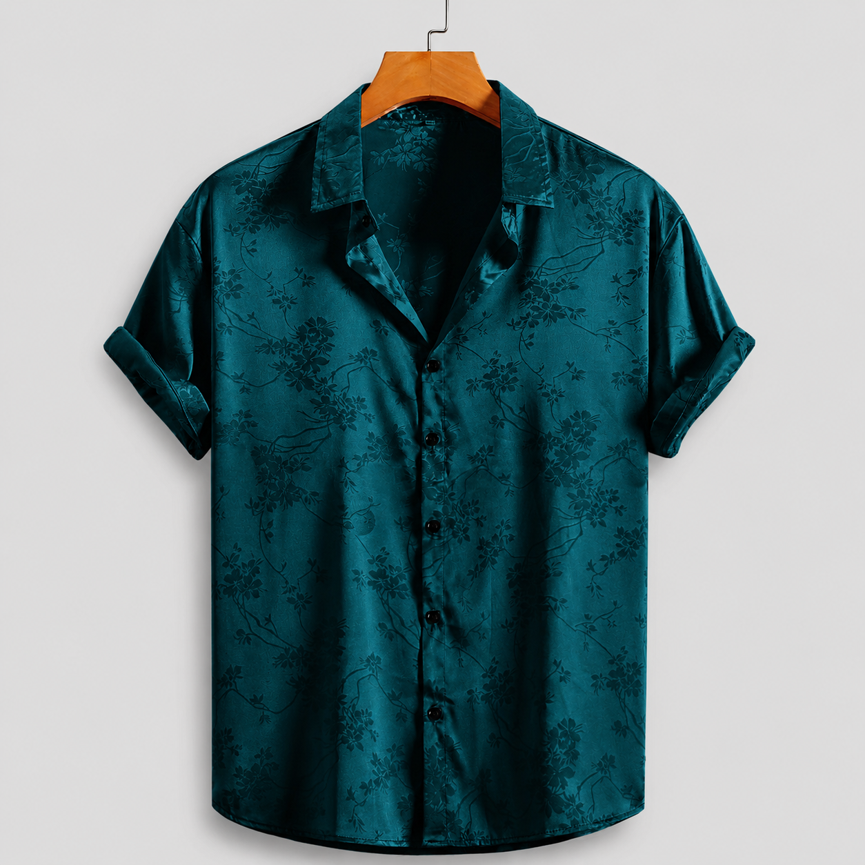 Men's Polo Shirt | Floral Satin Print