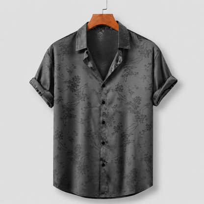 Men's Polo Shirt | Floral Satin Print