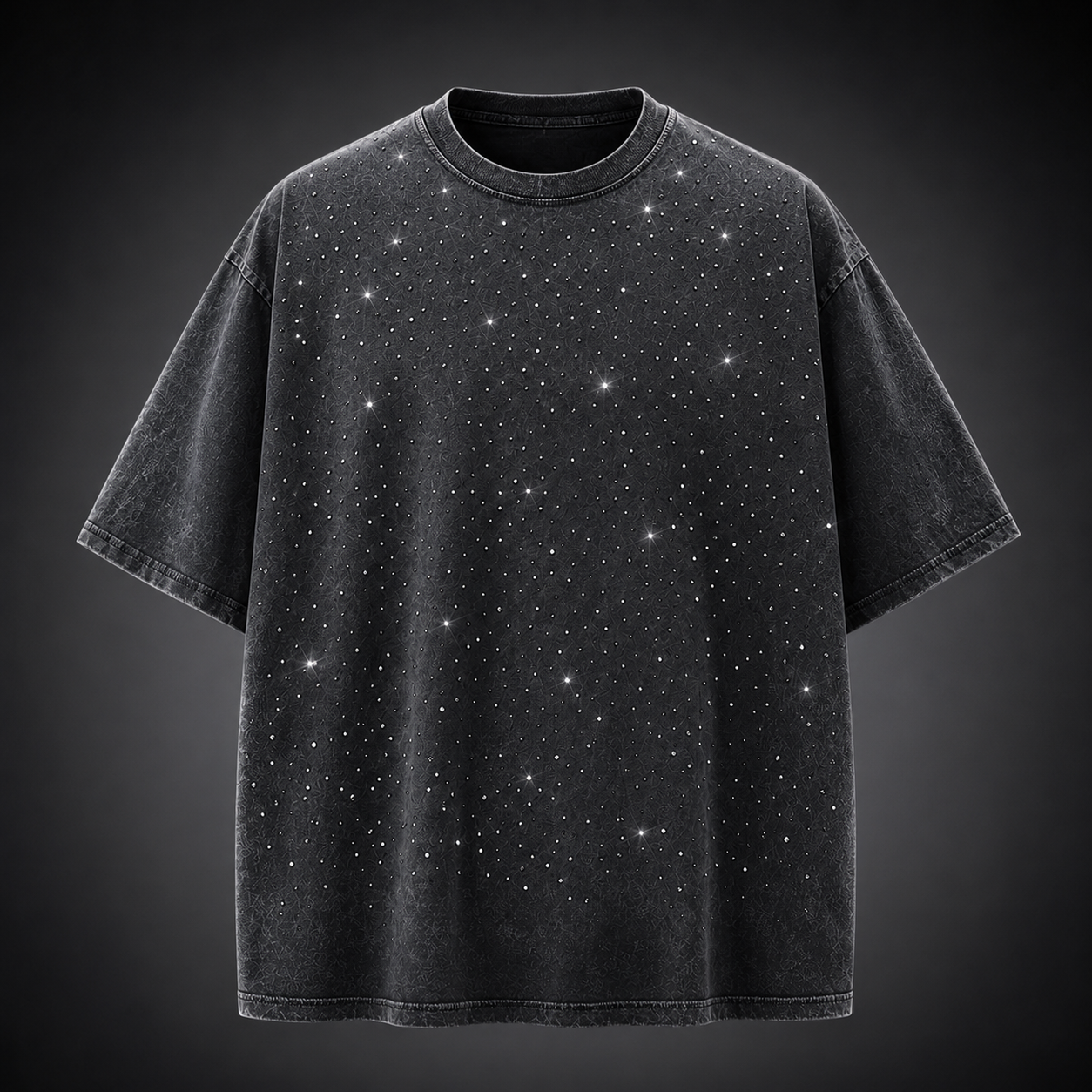 Men's T-Shirt | Rhinestone Detail Oversized Fit