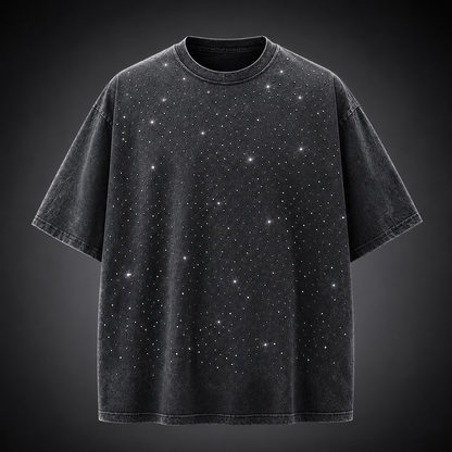 Men's T-Shirt | Rhinestone Detail Oversized Fit