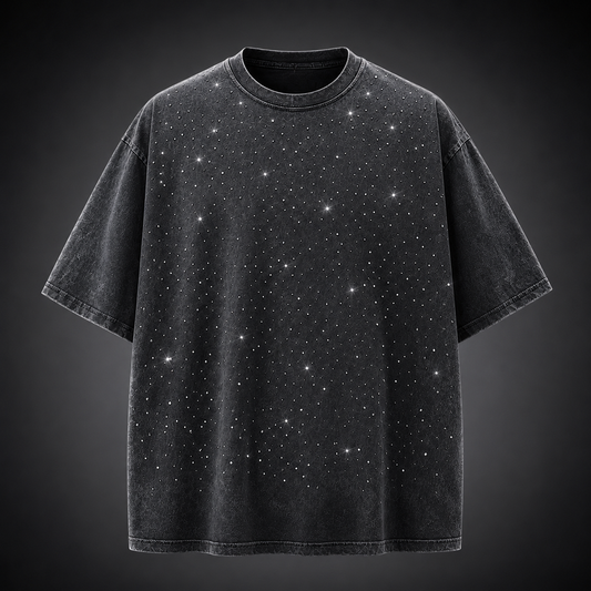 Men's T-Shirt | Rhinestone Detail Oversized Fit