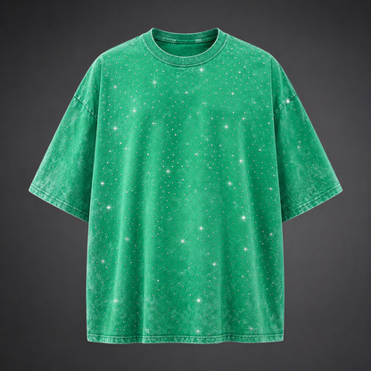 Men's T-Shirt | Rhinestone Detail Oversized Fit