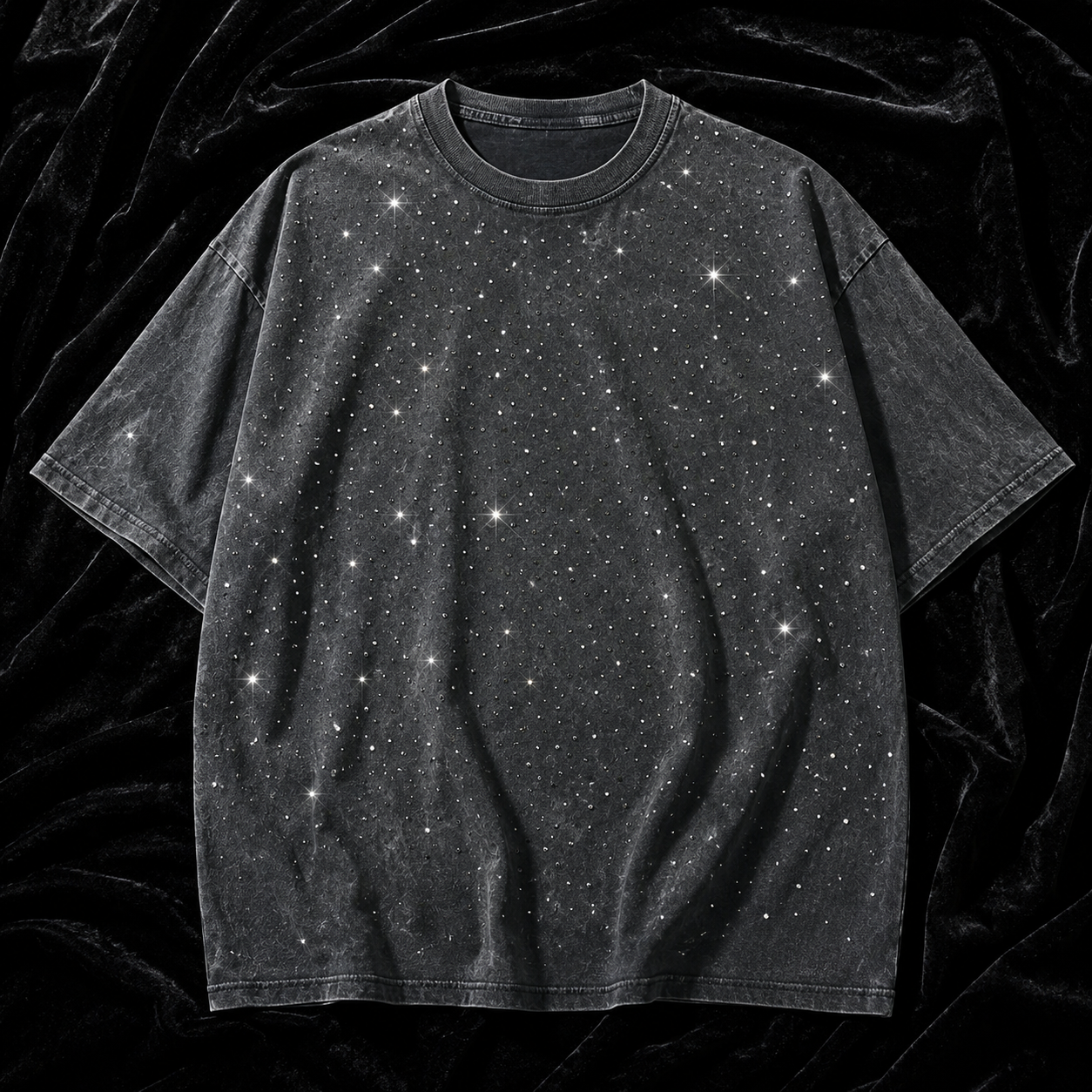 Men's T-Shirt | Rhinestone Detail Oversized Fit