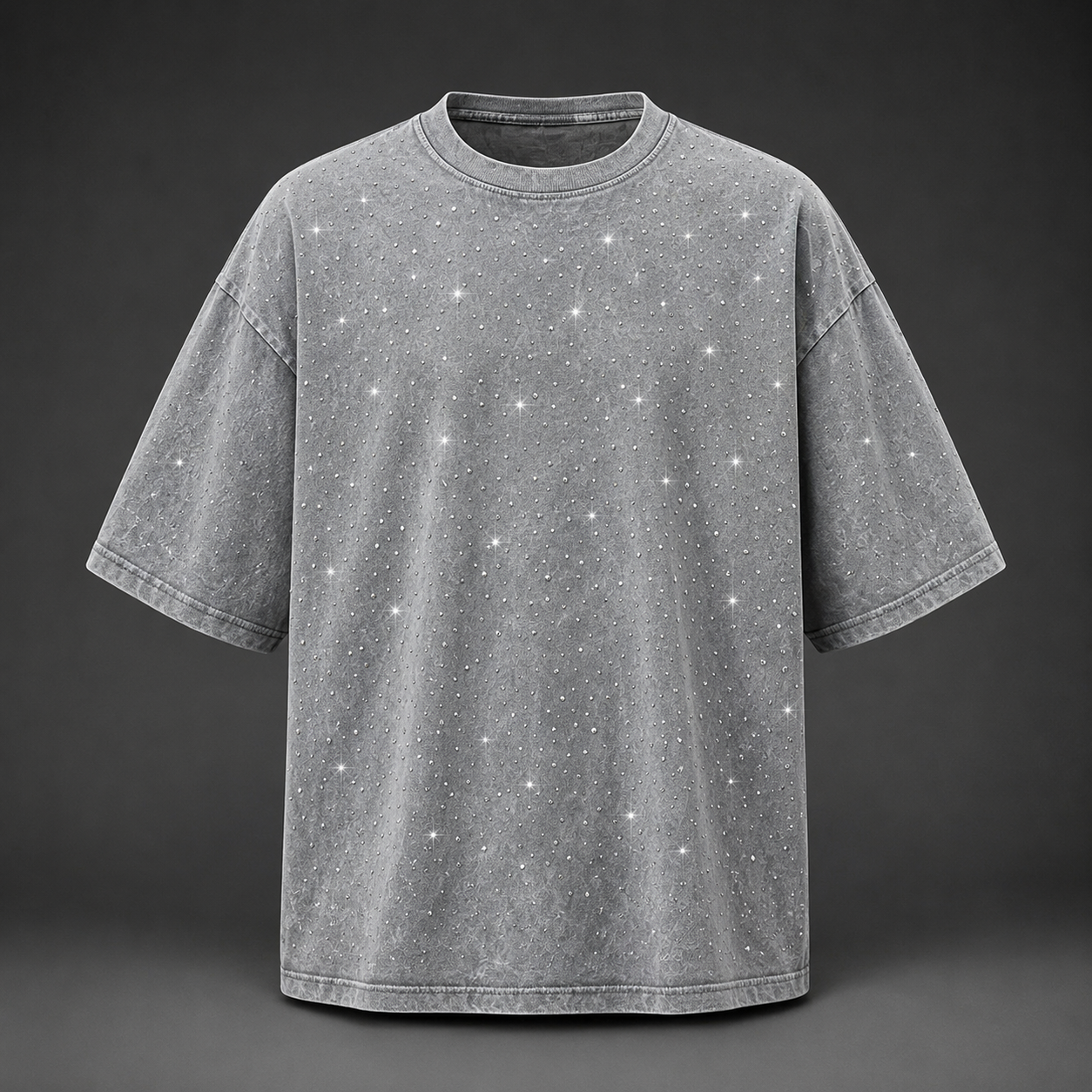 Men's T-Shirt | Rhinestone Detail Oversized Fit