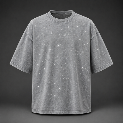 Men's T-Shirt | Rhinestone Detail Oversized Fit