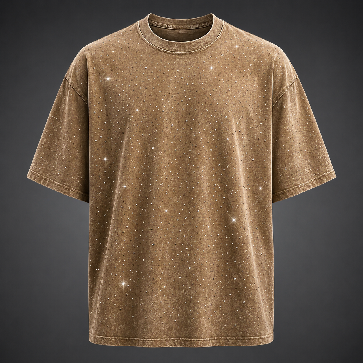 Men's T-Shirt | Rhinestone Detail Oversized Fit