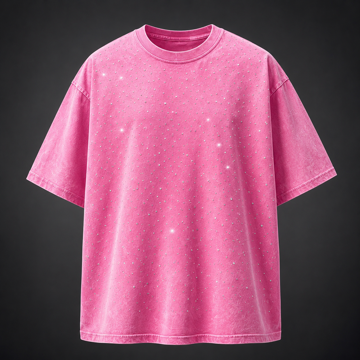Men's T-Shirt | Rhinestone Detail Oversized Fit