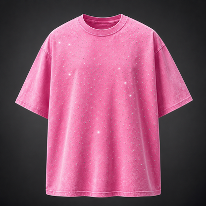 Men's T-Shirt | Rhinestone Detail Oversized Fit