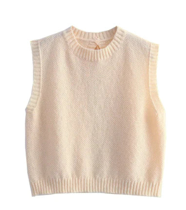 Marylou | Women's Knitted Beige Summer Top with Open Back 2
