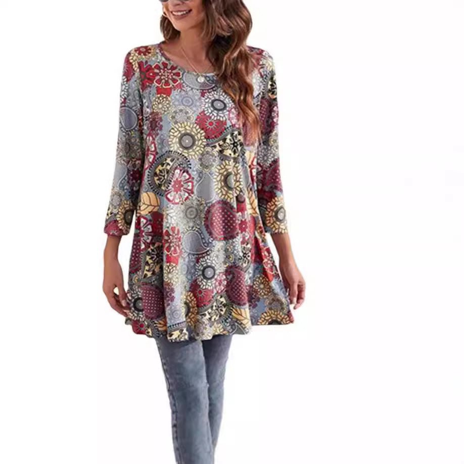 Women's Tunic Top | Mandala Print Swing Fit