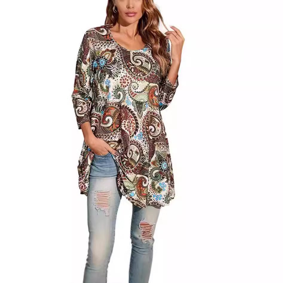 Women's Tunic Top | Mandala Print Swing Fit