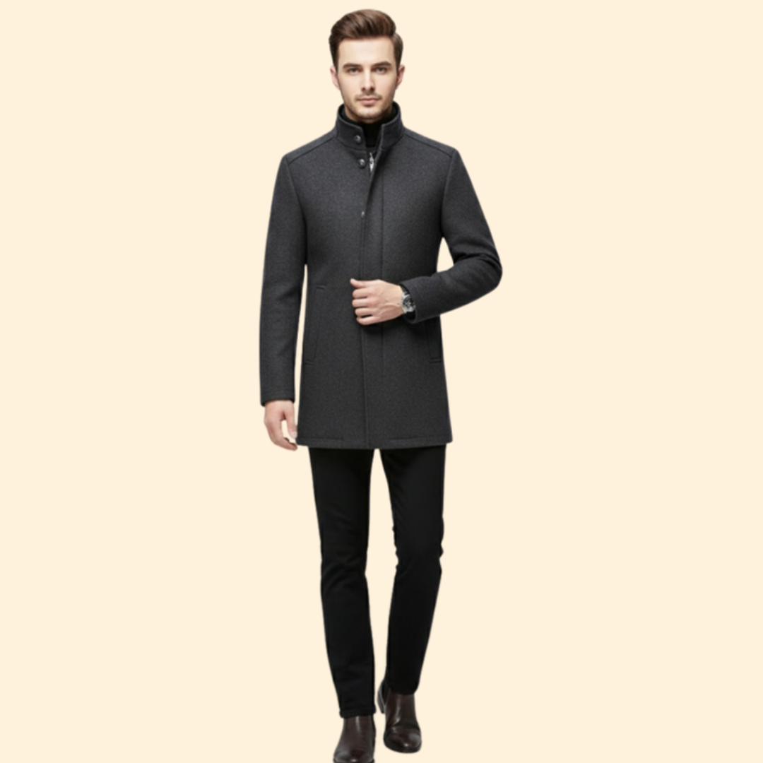 Men's Stand Up Collar Coat | Warm & Quilted Lining 6