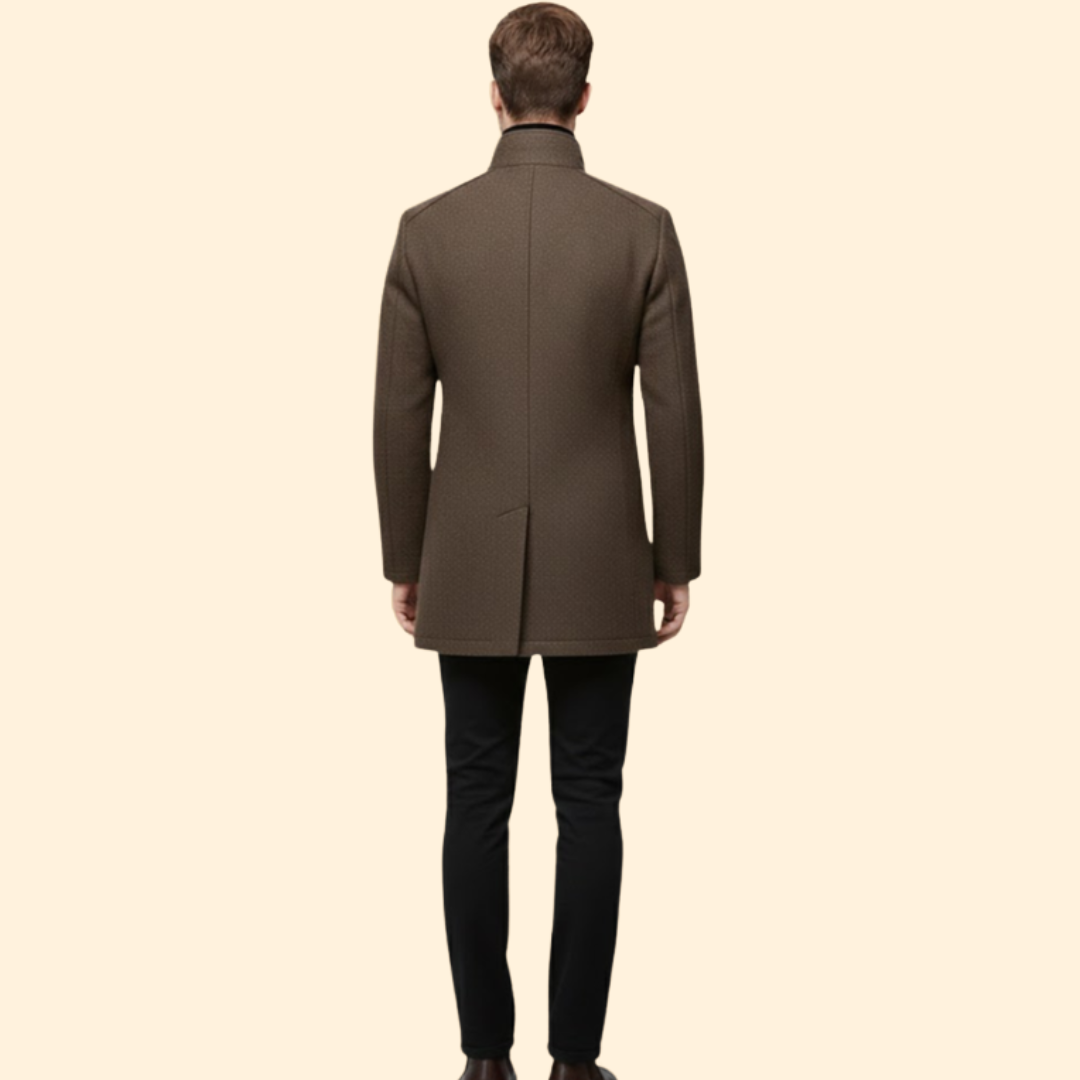 Men's Stand Up Collar Coat | Warm & Quilted Lining 4