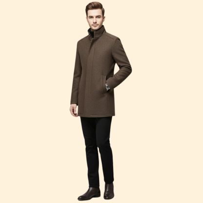 Men's Stand Up Collar Coat | Warm & Quilted Lining 3