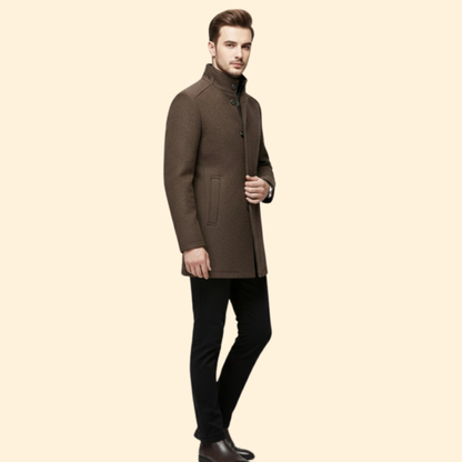 Men's Stand Up Collar Coat | Warm & Quilted Lining 5