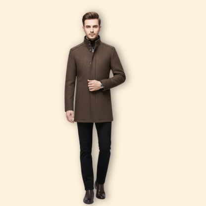Men's Stand Up Collar Coat | Warm & Quilted Lining 2