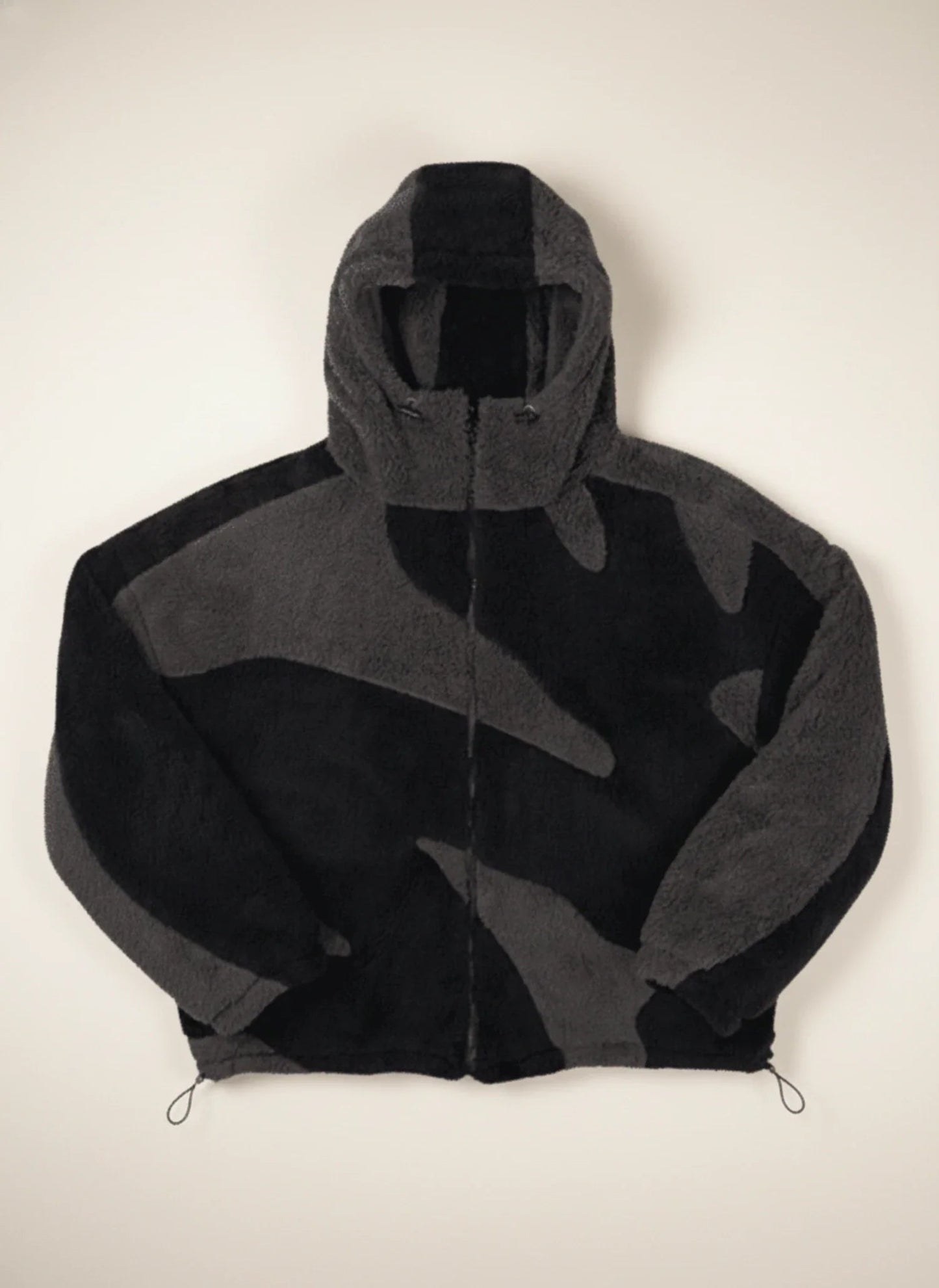 Men's Abstract Camo Fleece Hooded Jacket 0