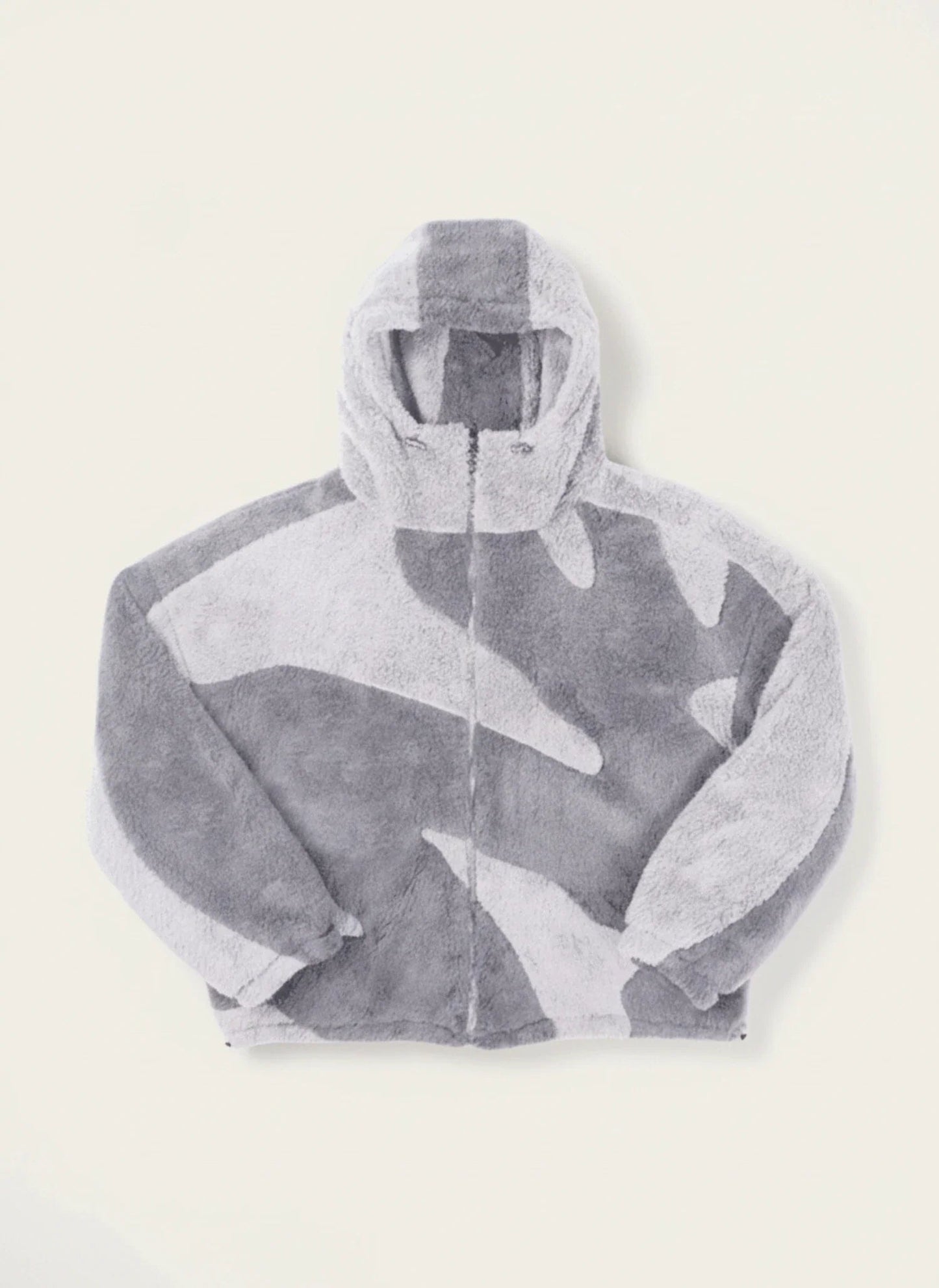 Men's Abstract Camo Fleece Hooded Jacket 1