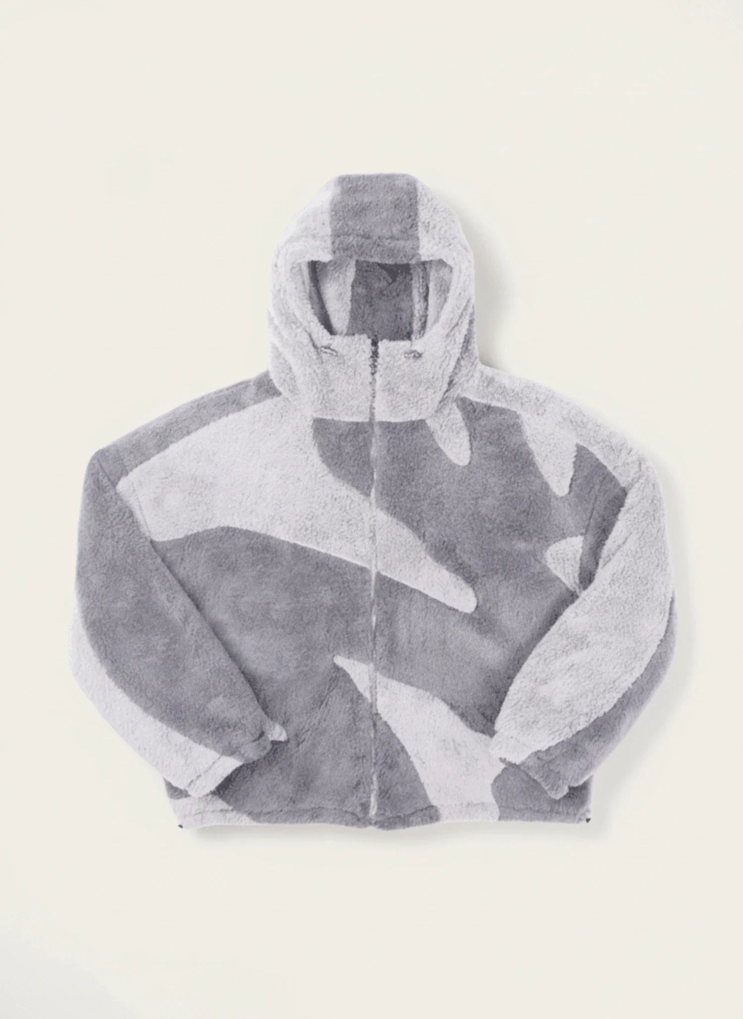 Men's Abstract Camo Fleece Hooded Jacket 1