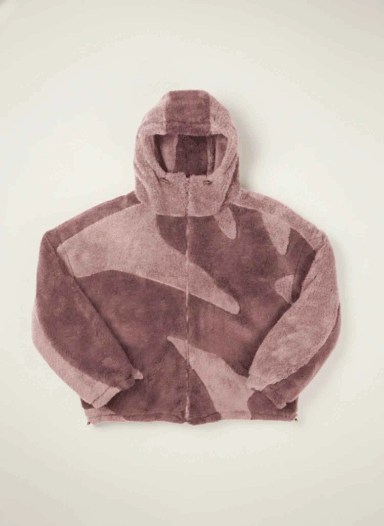 Men's Abstract Camo Fleece Hooded Jacket 2