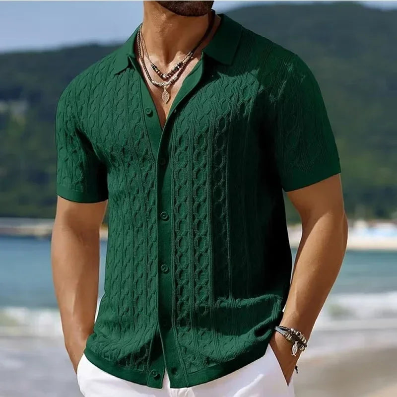 Men's Breathable Knitted Polo Shirt | Stylish Business Casual Essential 0