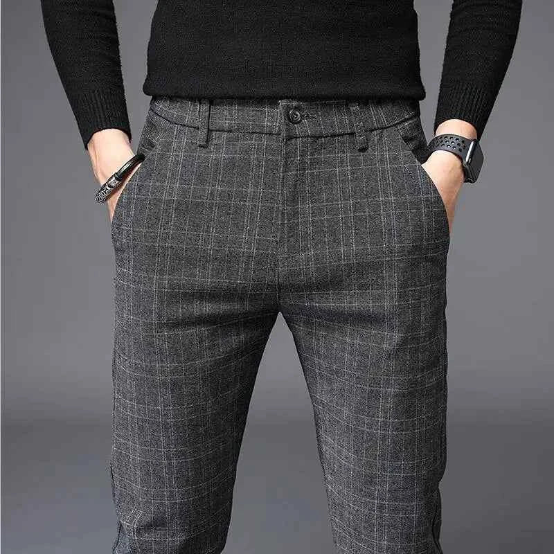Men's Checked Dress Trousers - Stylish & Versatile 1