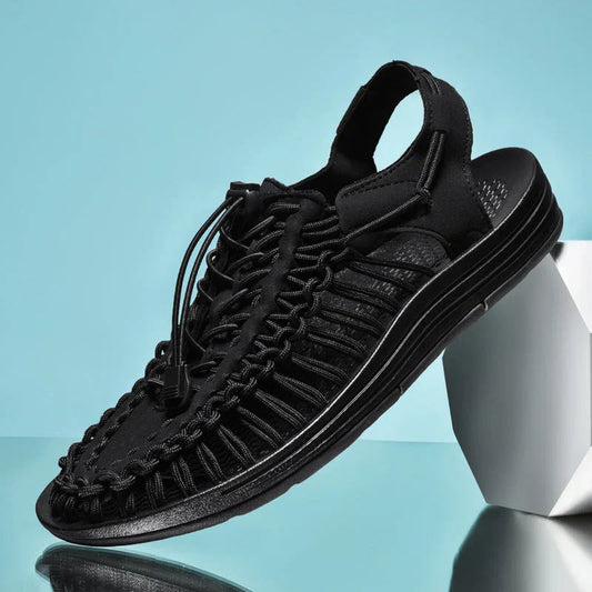 Men's Closed Sandals | Woven Mesh & Adjustable Lace