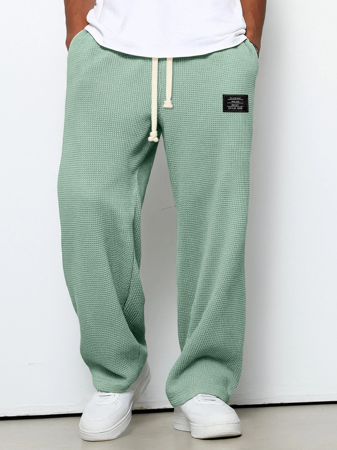 Men’s Comfortable Trousers Relaxed Fit Adjustable Waist Breathable Everyday Casual Wear 5