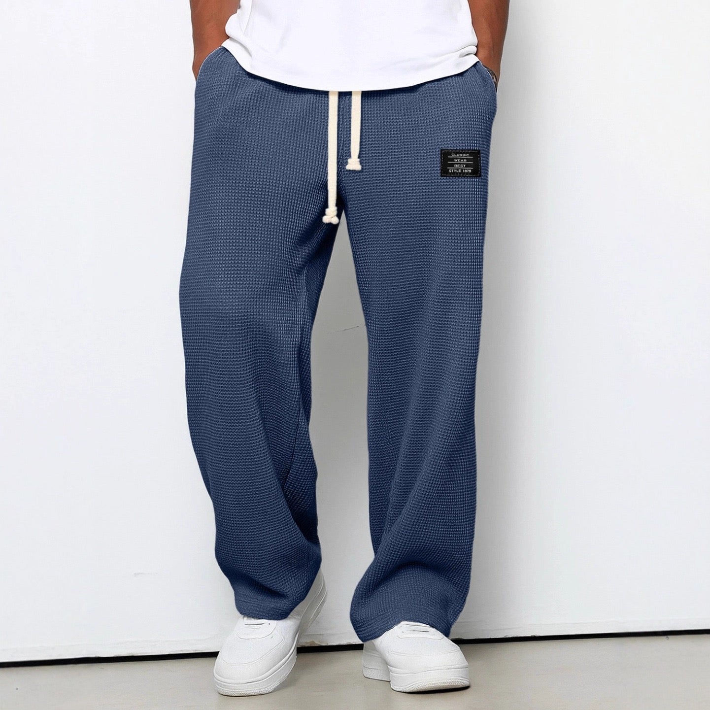 Men’s Comfortable Trousers Relaxed Fit Adjustable Waist Breathable Everyday Casual Wear 6