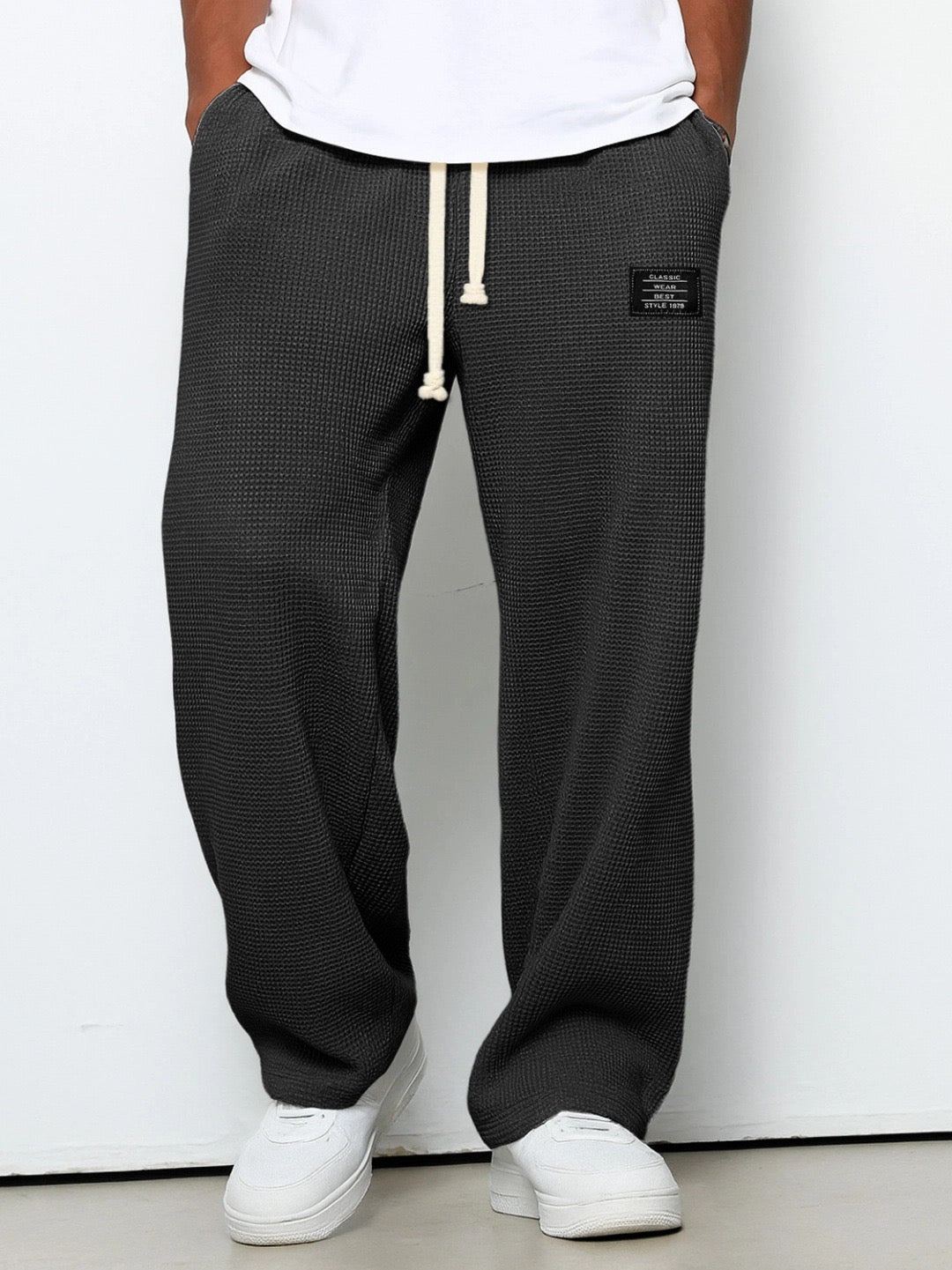 Men’s Comfortable Trousers Relaxed Fit Adjustable Waist Breathable Everyday Casual Wear 7