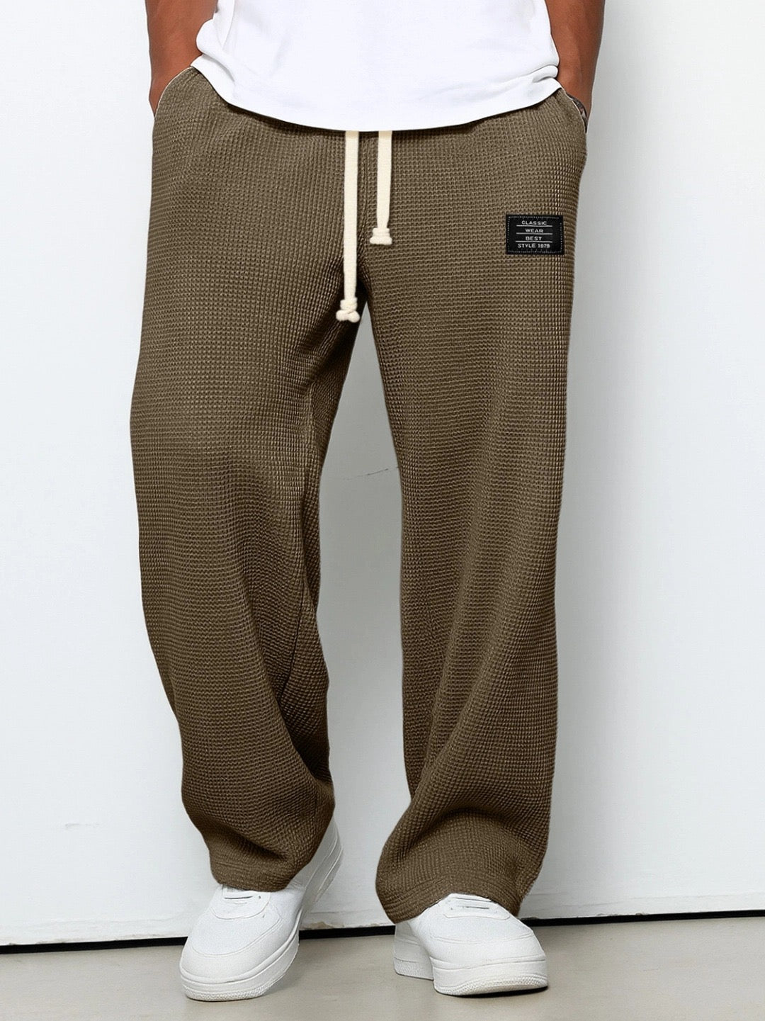 Men’s Comfortable Trousers Relaxed Fit Adjustable Waist Breathable Everyday Casual Wear 8